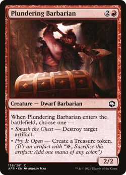 Plundering Barbarian #158 | NM FOIL | AFR Magic MTG - Image 1