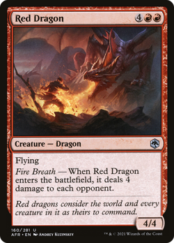 Red Dragon #160 | Near Mint FOIL | Adventures in the Forgotten Realms Magic MTG - Image 1