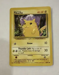 Pokemon TCG Pikachu Yellow Cheeks Base Set #58/102 WotC Vintage 1999 🔥 - Image 1