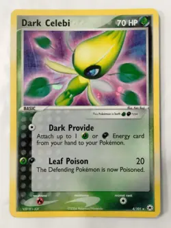 Pokemon TCG Dark Celebi 4/101 Hidden Legends Holo SWIRL Vintage Rare 2004 - Image 1