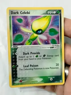 Pokemon TCG Dark Celebi 4/101 Hidden Legends Holo SWIRL Vintage Rare 2004 - Image 2