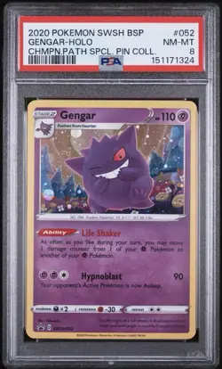 2020 Pokemon Gengar-Holo Champion’s Path Special Pin Collection PSA 8 - Image 1