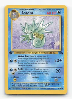 Pokemon TCG - Seadra 42/62 Lightly Played Uncommon Fossil 1st Edition - Image 1