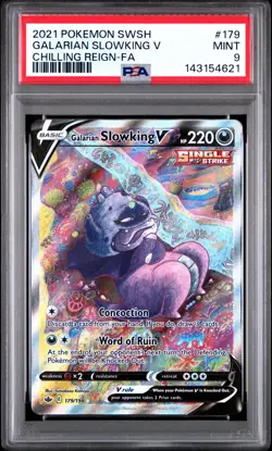 2021 Pokemon Galarian Slowking V PSA 9 Chilling Reign-FA #179/198 - Image 1