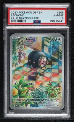 Lechonk Illustration Rare Pokemon Scarlet & Violet: Obsidian Flames OBF PSA 8 - Image 1