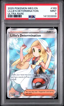 2025 POKEMON MEG EN-MEGA EVOLUTION ULTRA RARE #169 LILLIE'S DETERMINATION PSA 9 - Image 1