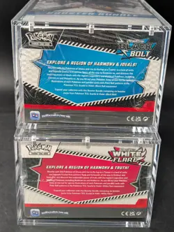 2x Pokemon Black Bolt White Flare Sealed Booster Bundle Display Case W/Acrylic - Image 3