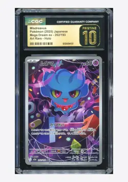 Pokemon CGC 10 PRISTINE Misdreavus AR 2025 202/193 M2a Japanese - Image 1
