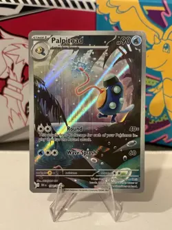 Pokemon TCG NM Palpitoad 104/086 Sv: Black Bolt Illustration Rare Holo - Image 1