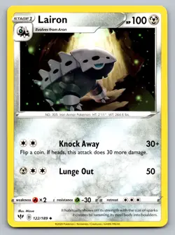 Pokemon TCG SWSH03: Darkness Ablaze Lairon 122/189 - Image 1