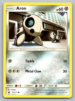 Pokemon TCG SM - Crimson Invasion Aron 65/111 - Image 1