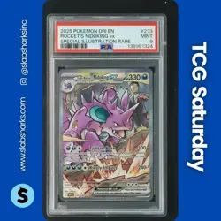 2025 POKEMON DESTINED RIVALS #233/182 TEAM ROCKET'S NIDOKING EX SIR PSA 9 - Image 1