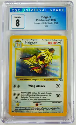 Pokemon TCG Pidgeot Jungle 8/64 Holo Unlimited Holo Rare CGC 8 - Image 1
