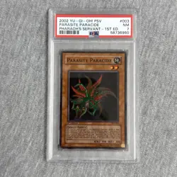 YUGIOH | Parasite Paracide PSV-003 | PSA 7 NM | Super Rare 1st Edition Pharoah's - Image 1