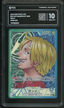 2022 One Piece Japanese Decisive Battle #OP02-026 Sanji L Alt Art PCG 10 JE21 - Image 1