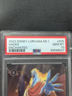 DISNEY LORCANA 2023 EN1 HADES KING OF OLYMPUS ENCHANTED 205/204 PSA 10 - Image 3