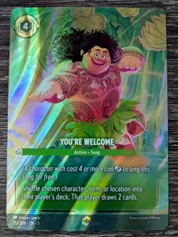 Disney Lorcana You're Welcome Enchanted Shimmering Skies 213/204 Maui - Image 1