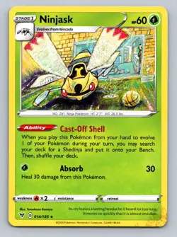 Pokemon Ninjask SWSH04: Vivid Voltage 014/185 Light Play LP+ or Better - Image 1