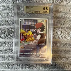 Beckett 9.5 Pikachu CHR 054/049 SM11B Dream League Pokemon Card Japanese 2019 - Image 3