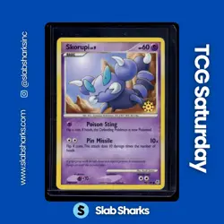 2007 POKEMON DIAMOND & PEARL GOLD SNOWFLAKE STAMP CALENDAR PROMO #99/130 SKORUPI - Image 1