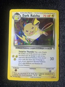 Pokemon Dark Raichu Legendary Collection Holo Card 7/110 MP - Image 1