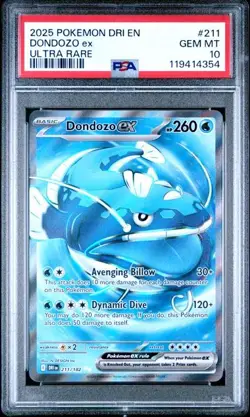 2025 POKEMON DRI EN-DESTINED RIVALS #211 DONDOZO ex PSA 10 - Image 1