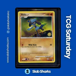 2007 POKEMON DIAMOND & PEARL GOLD SNOWFLAKE STAMP CALENDAR PROMO #61/130 RIOLU - Image 1