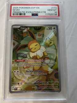 2025 POKEMON PRISMATIC EVOLUTIONS EEVEE #173 BLACK STAR PROMO PSA 10 - Image 1