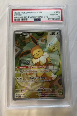 2025 POKEMON PRISMATIC EVOLUTIONS EEVEE #173 BLACK STAR PROMO PSA 10 - Image 2
