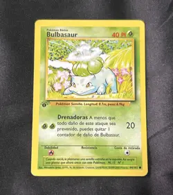 Bulbasaur 44/102 Common 1st Edition SPANISH Base Set Pokemon Card - Image 1