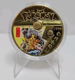 Pokemon GO Coin Pikachu 1996 Japan Limited Ed. 24kt Gold Plated in Protector - Image 1