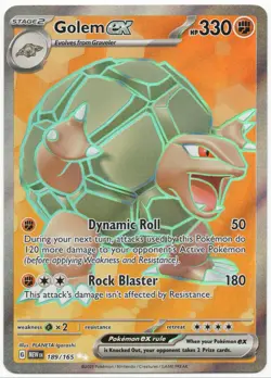 Golem EX 189/165 Scarlet & Violet 151 MEW Pokemon TCG Holo Ultra Rare LP - Image 1