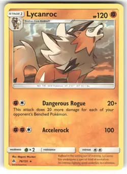 Lycanroc 76/131 Rare Forbidden Light Pokemon Near Mint - Image 1