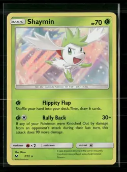 Shaymin 7/73 Holo Rare Shining Legends Pokemon Holo Near Mint - Image 1