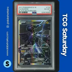 2011 POKEMON BLACK & WHITE #114/114 ZEKROM BLACK BACKGROUND FULL ART PSA 6 - Image 1