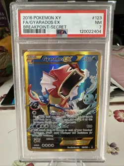 PSA 7 Pokemon XY FA/Gyarados EX Breakpoint Secret Rare #123 2016 - Image 1