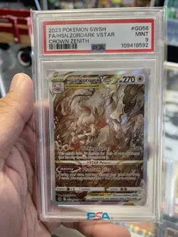 2023 POKEMON SWORD & SHIELD CROWN ZENITH FULL ART/HISUIAN ZOROARK VSTAR PSA 9 - Image 1