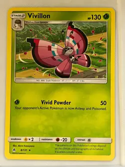 Vivillon 8/131 Rare Forbidden Light Pokemon Near Mint - Image 1