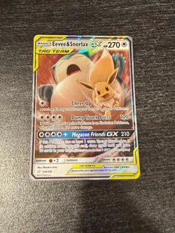Pokemon Eevee Snorlax GX Holofoil Rare Card 120/181 Tag Team TCG - Image 2