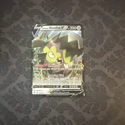 Pokemon TCG Galarian Stunfisk V Darkness Ablaze 128/189 Holo Ultra Rare - Image 1
