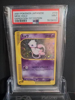 PSA 9 Pokemon Mew Expedition 1st Edition Japanese Holo Rare #119 - Image 1