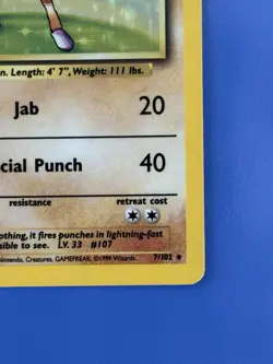Pokemon TCG Base Set - Hitmonchan 007/102 Holo - Holo Rare - Vintage - LP/MP - Image 5