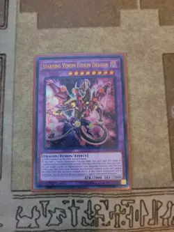 YUGIOH STARVING VENOM FUSION DRAGON LEDD-ENC25 ULTRA 1ST ED NM ALT ART - Image 1