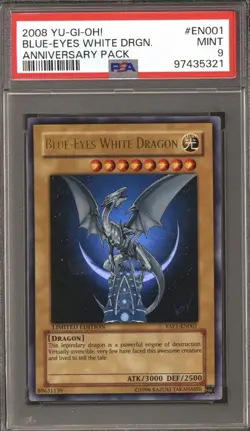 Yu-Gi-Oh Anniversary Pack Blue-Eyes White Dragon YAP1-EN001 PSA 9 - Image 1
