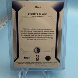 Topps 2025-26 Rookie Cooper Flagg NBA-6 Dallas Mavericks Collector RC Holo! - Image 2