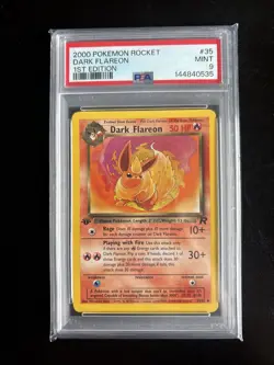 PSA 9 Dark Flareon 35 1st Edition Team Rocket 2000 Pokemon Card - Image 1