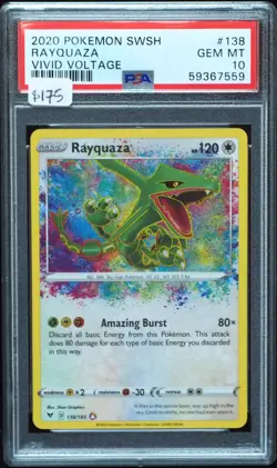 Rayquaza 138 PSA 10 Gem Mint Vivid Voltage Pokemon Card #559 - Image 1