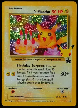 Birthday Pikachu #25 Celebrations NM/M Pokemon Card - Image 1