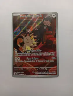 Pokemon TCG Team Rockets Meowth Card 203/182 Destined Rivals - Image 3