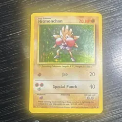 Pokemon Hitmonchan Base Set 7/102 Holo Rare 70 HP Basic Card English 1999 - Image 1